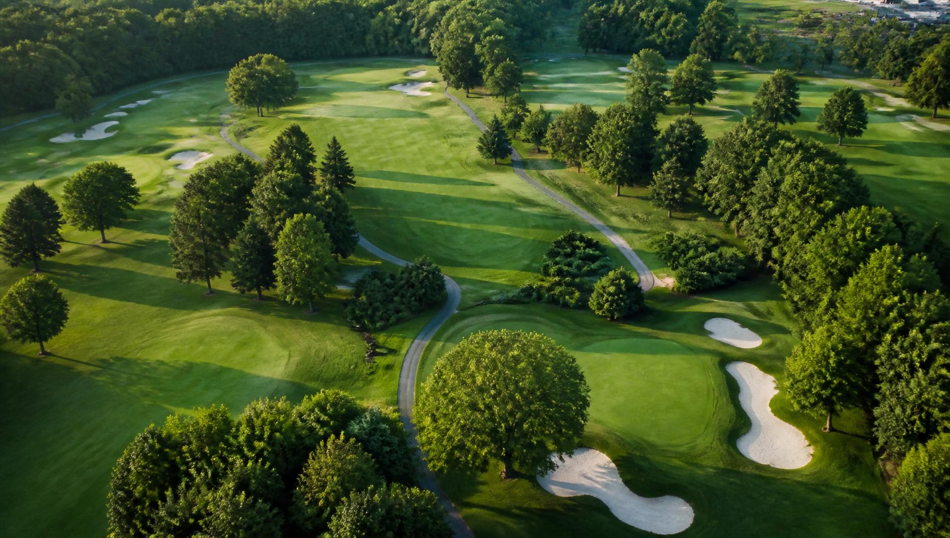 Aerial view of a golf course